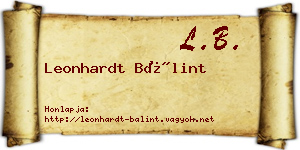 Leonhardt Bálint névjegykártya
